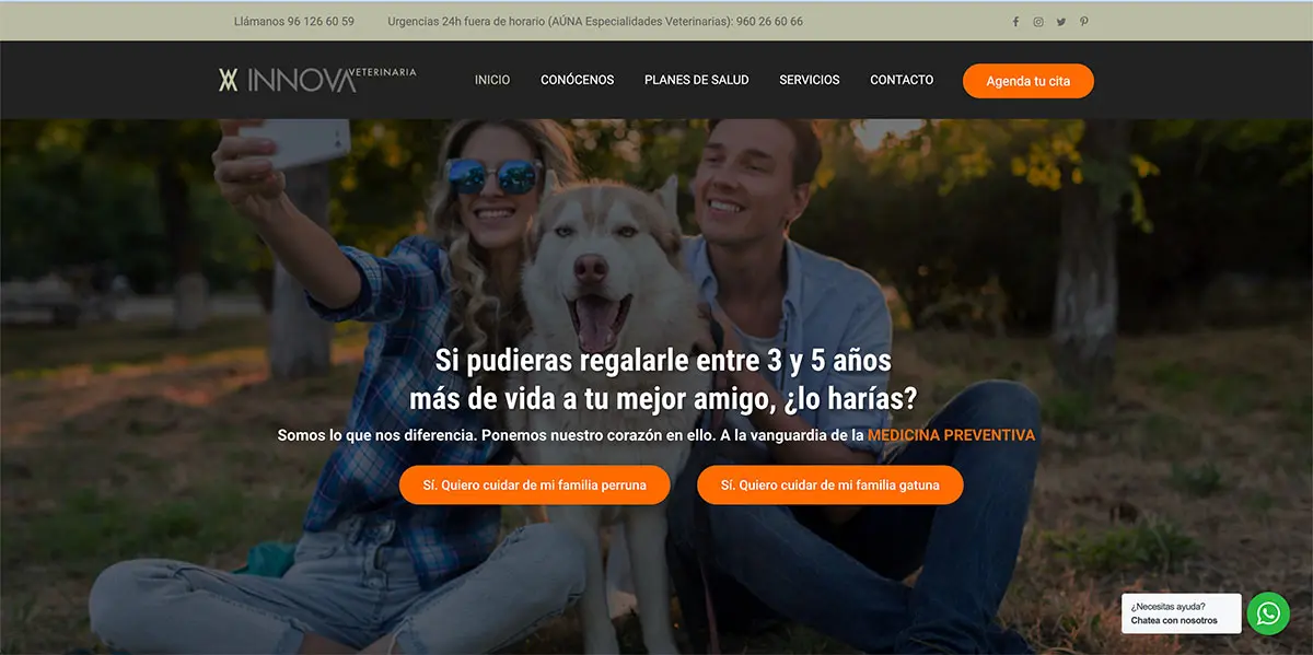 Página web hecha en WordPress - Innova Veterinaria